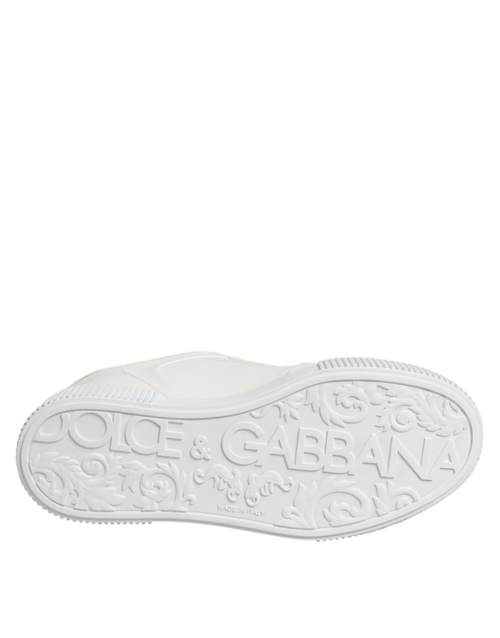 Dolce & Gabbana White Miami Leather Low Top Sneakers Shoes