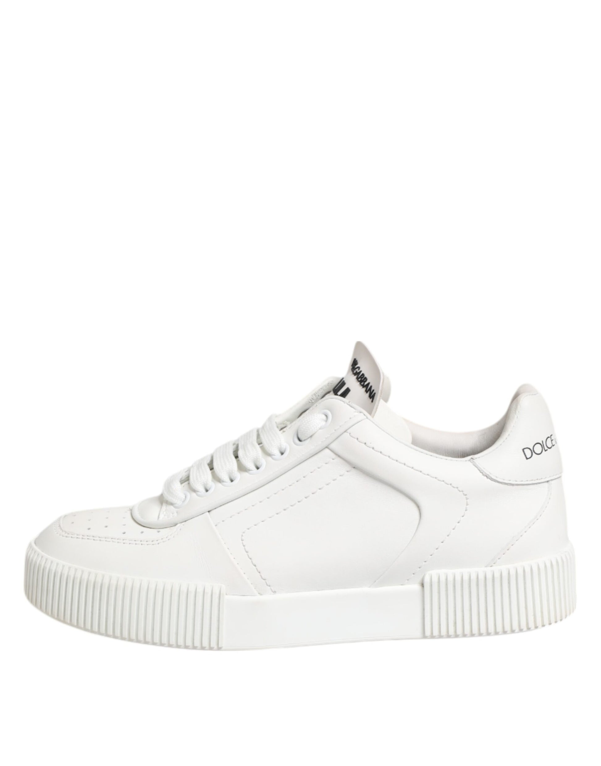 Dolce & Gabbana White Miami Leather Low Top Sneakers Shoes