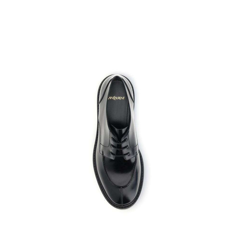 Saint Laurent Black Calf Leather Bos Taurus Oxfords And Derbies
