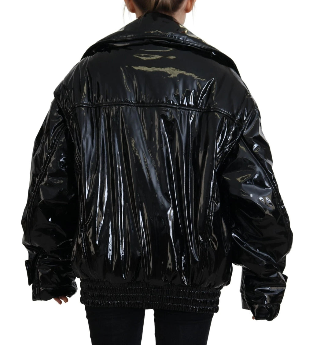 Dolce & Gabbana Polyester Black Shiny Blazer Women Jacket