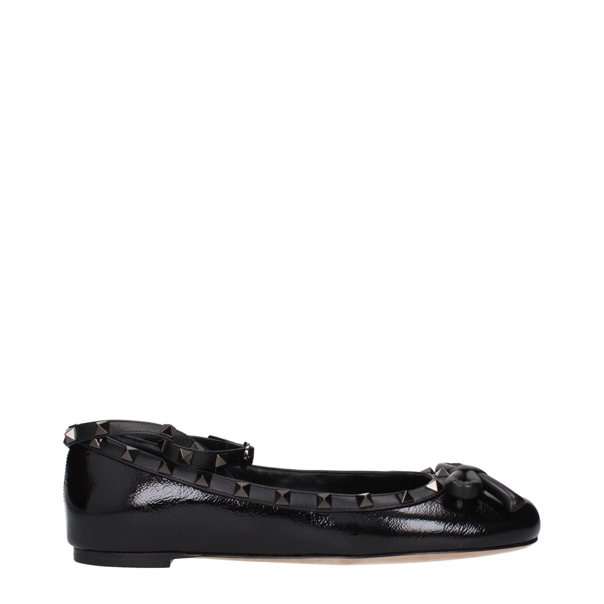 Valentino Garavani Black Leather Ballet Flats