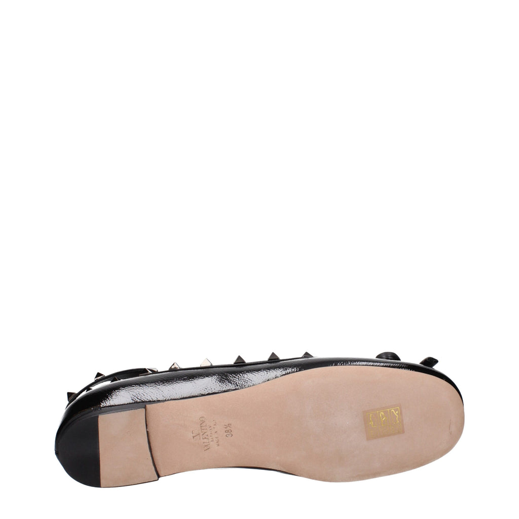 Valentino Garavani Black Leather Ballet Flats