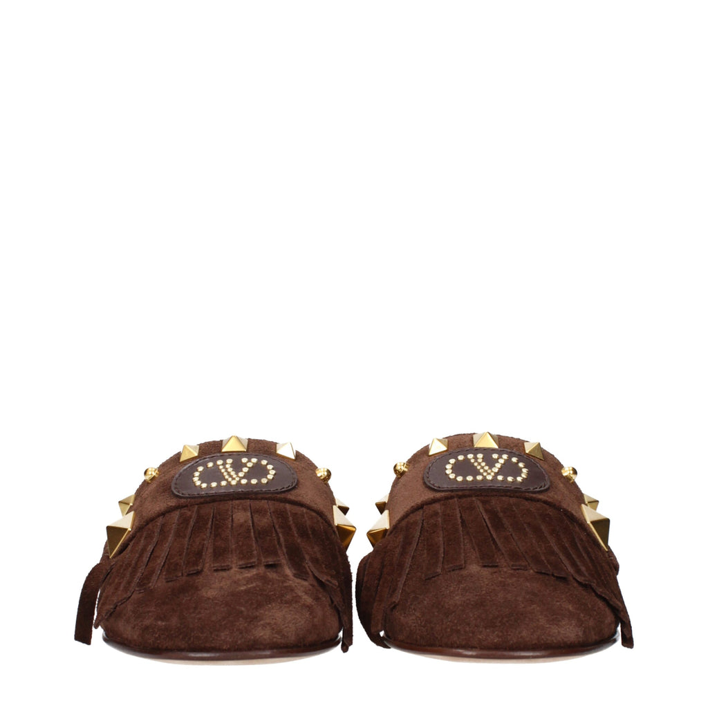 Valentino Garavani Brown Leather Slippers