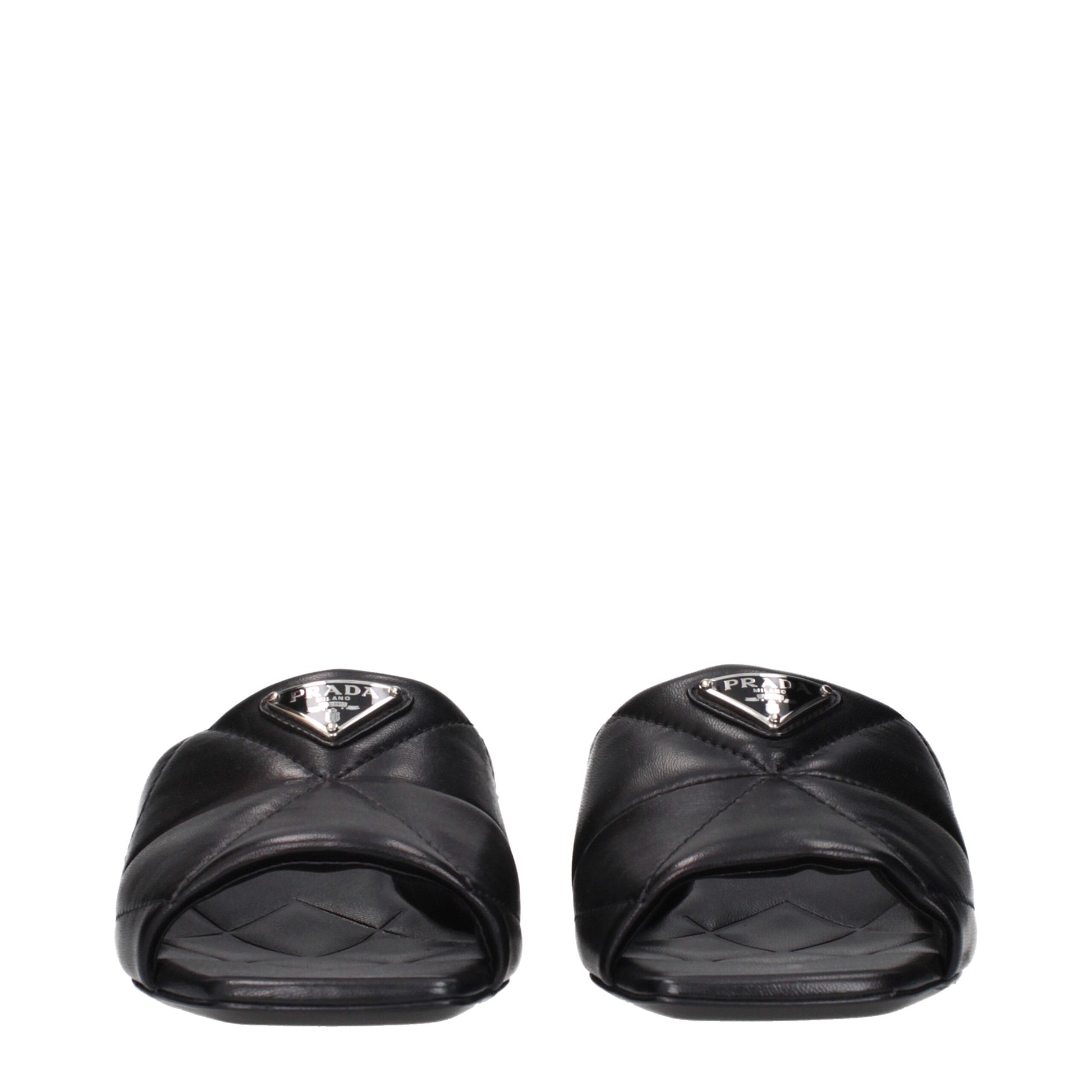 Prada Black Leather Sandals