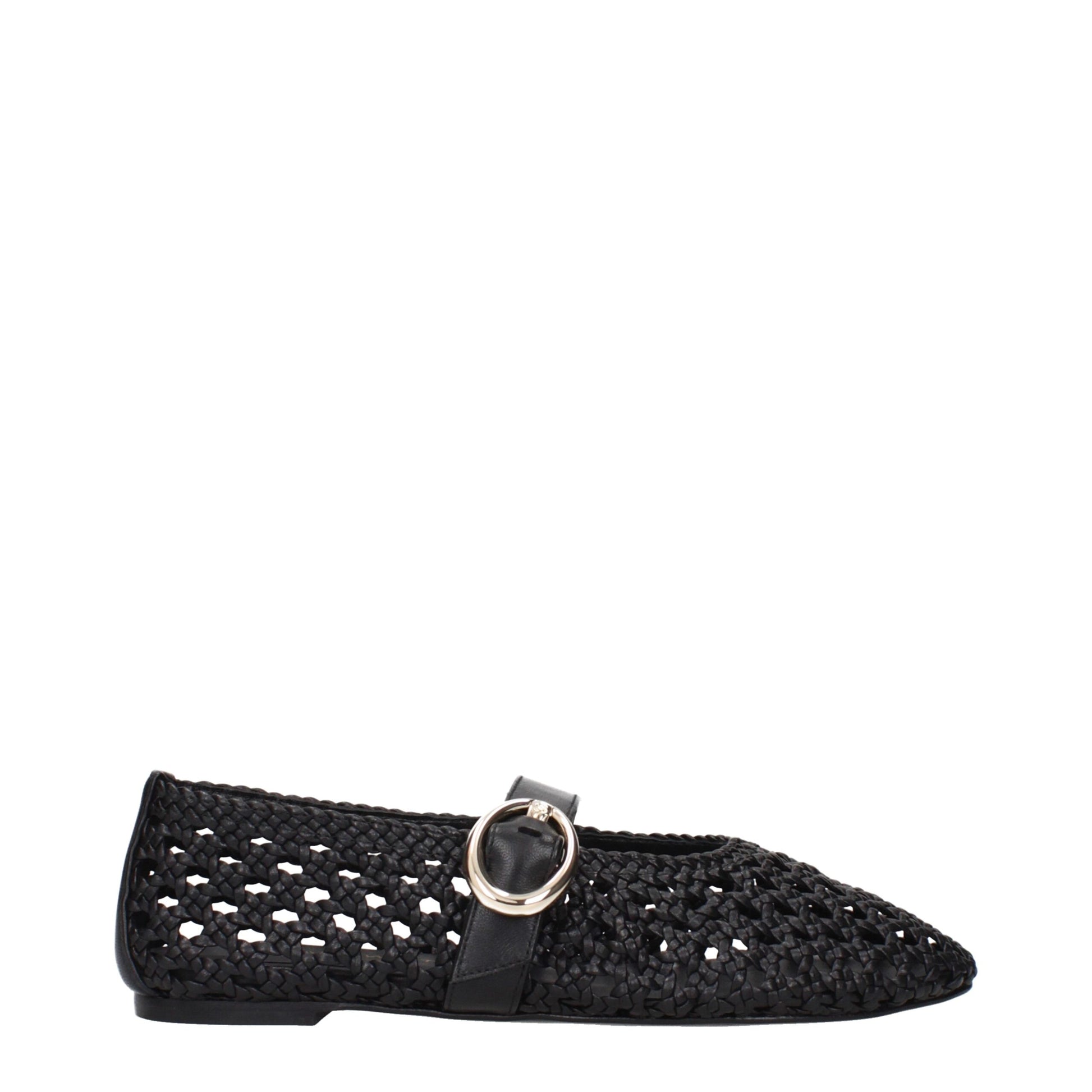 Stuart Weitzman Black Leather Ballet Flats
