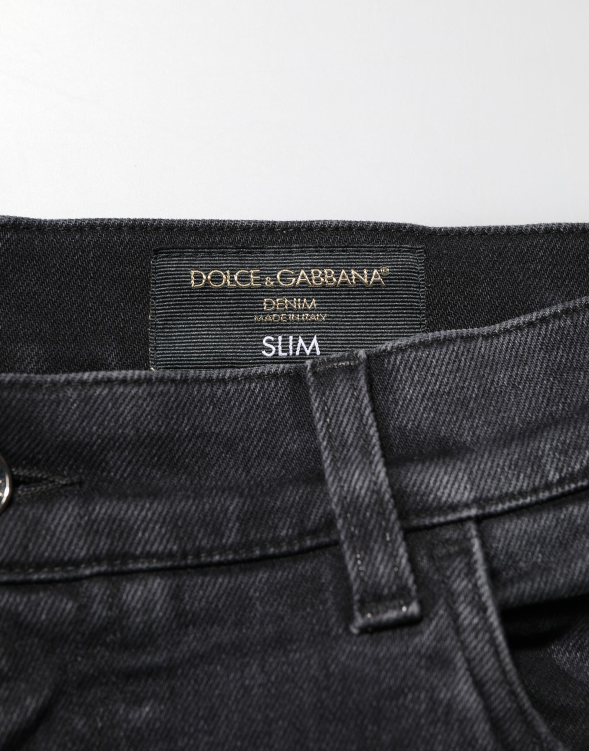 Dolce & Gabbana Black Slim Fit Stretch Men Denim Pants Jeans