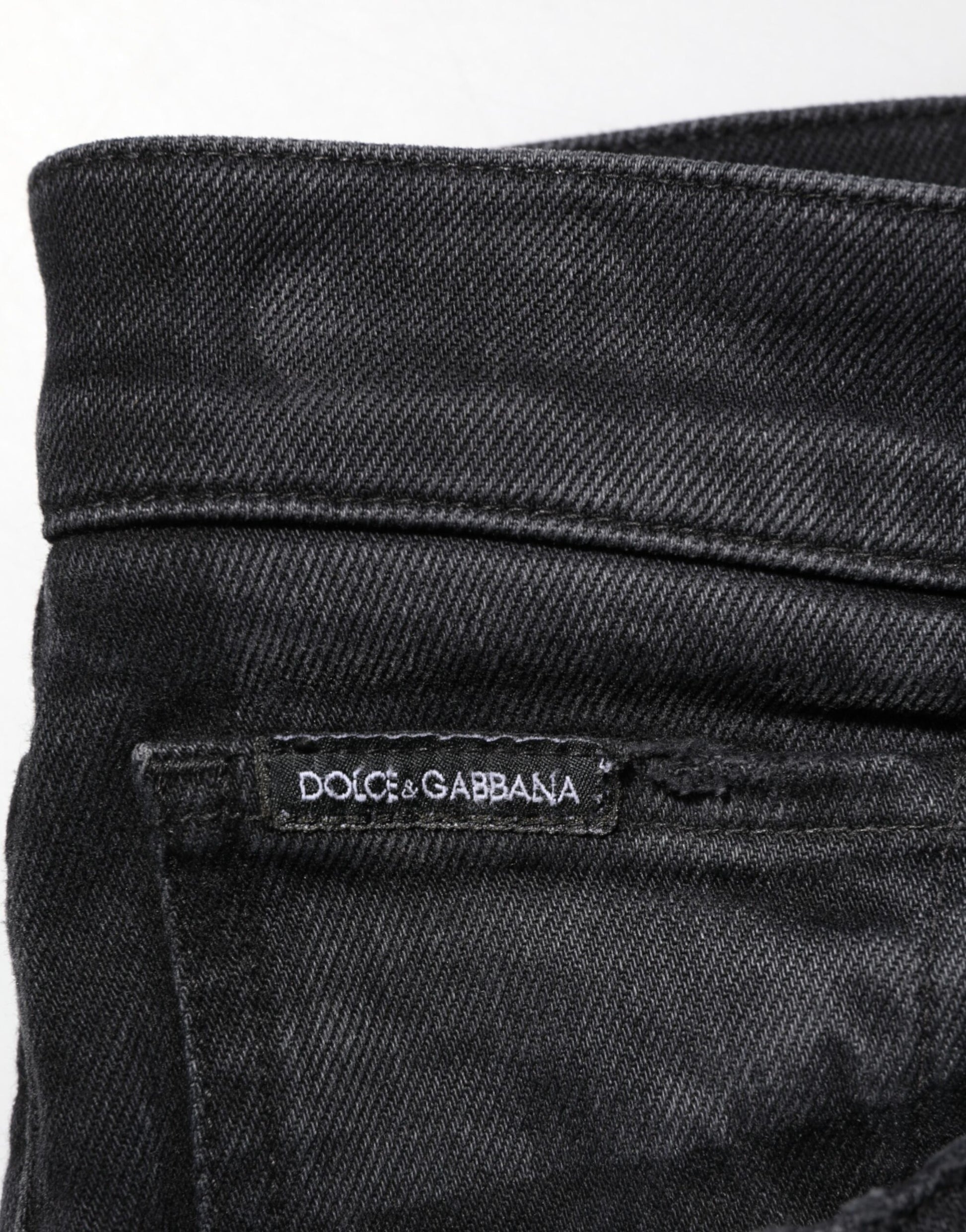 Dolce & Gabbana Black Slim Fit Stretch Men Denim Pants Jeans