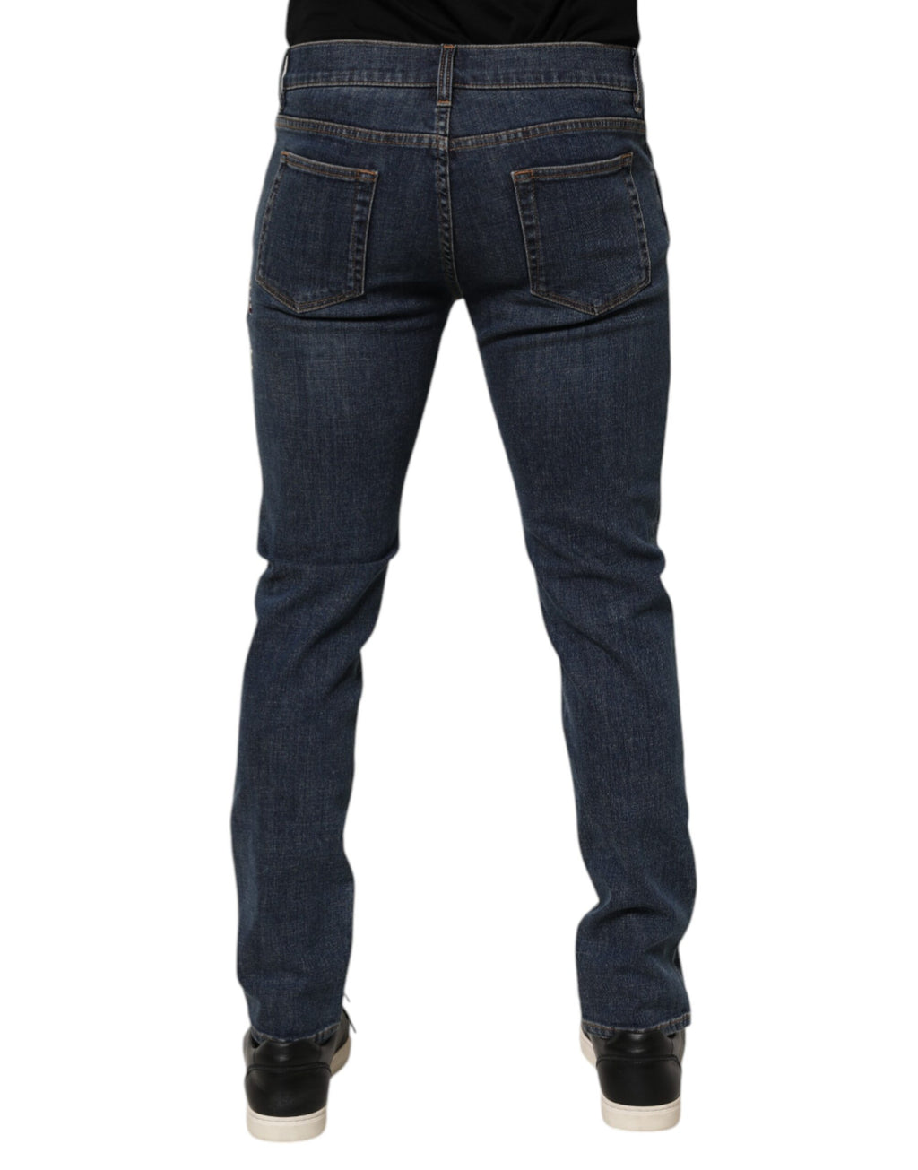 Dolce & Gabbana Blue Rabbit Embroidery Slim Men Denim Jeans