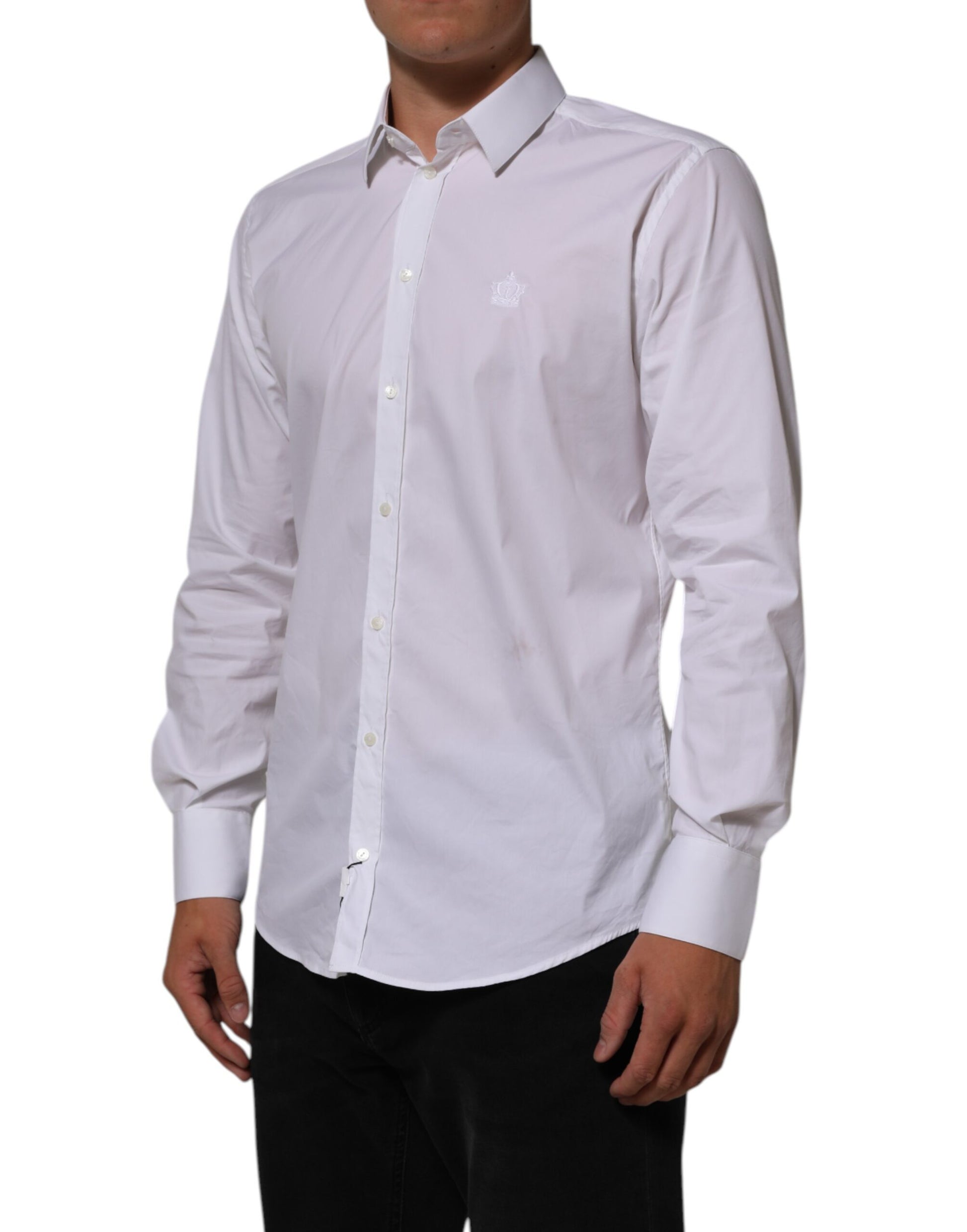 Dolce & Gabbana White Cotton MARTINI Formal Men Dress Shirt