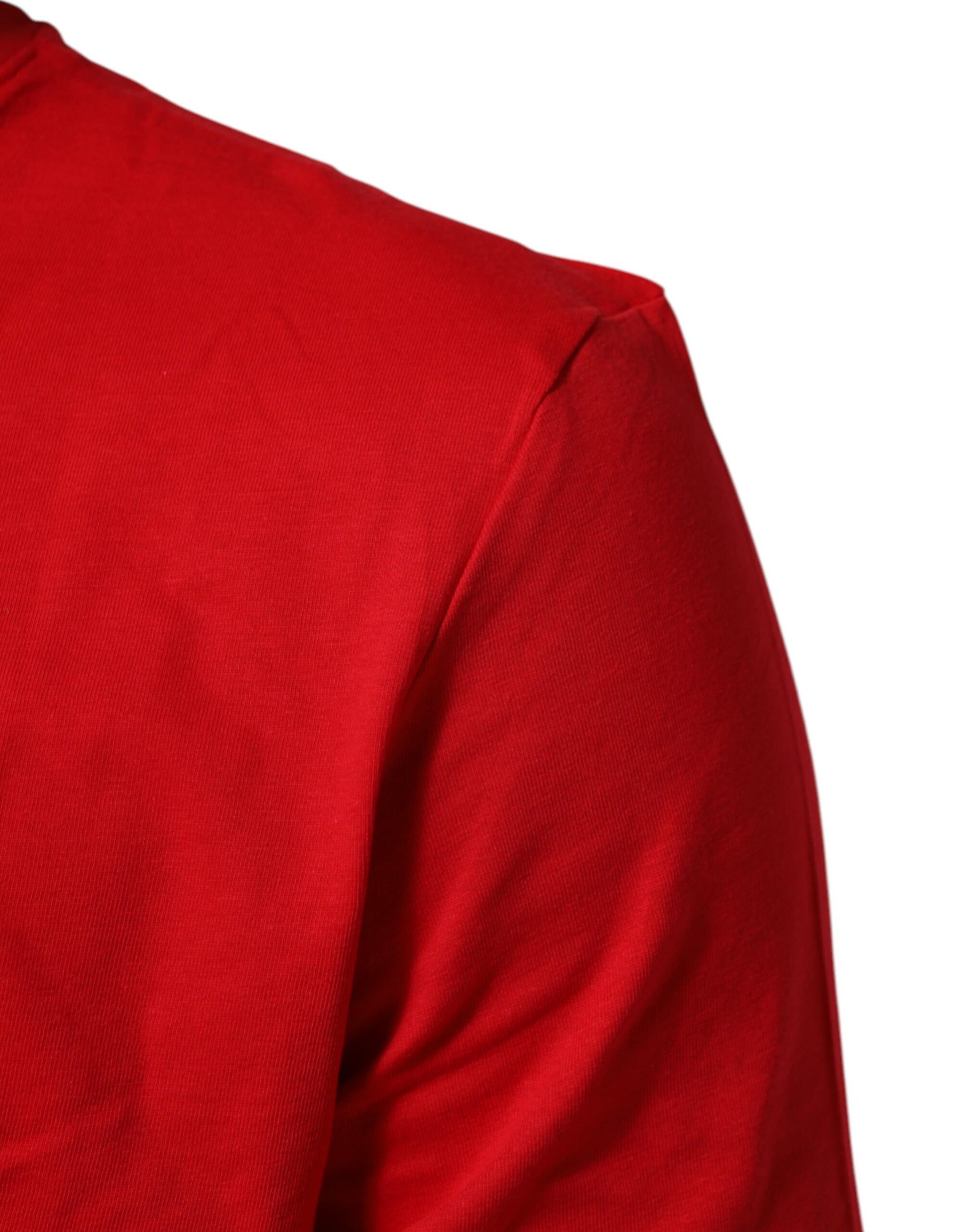 Dolce & Gabbana Red Goodluck 2023 Cotton Crew Neck T-shirt