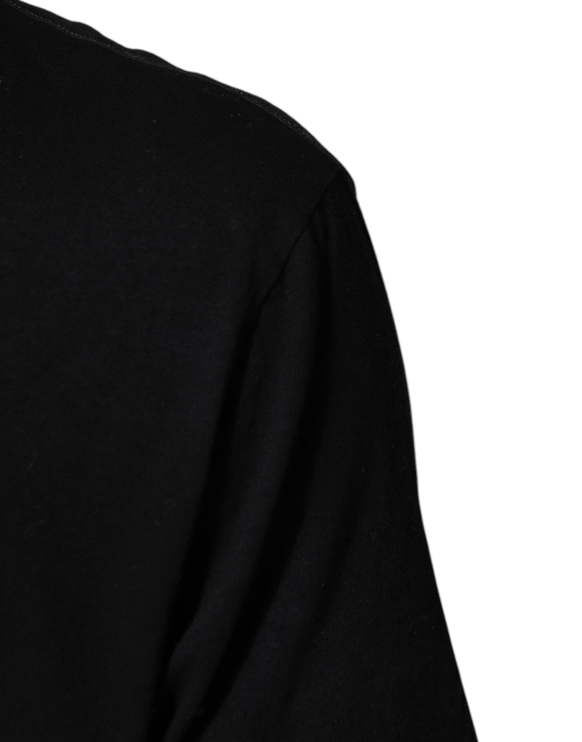 Dolce & Gabbana Black Musical Print Cotton Crew Neck T-shirt