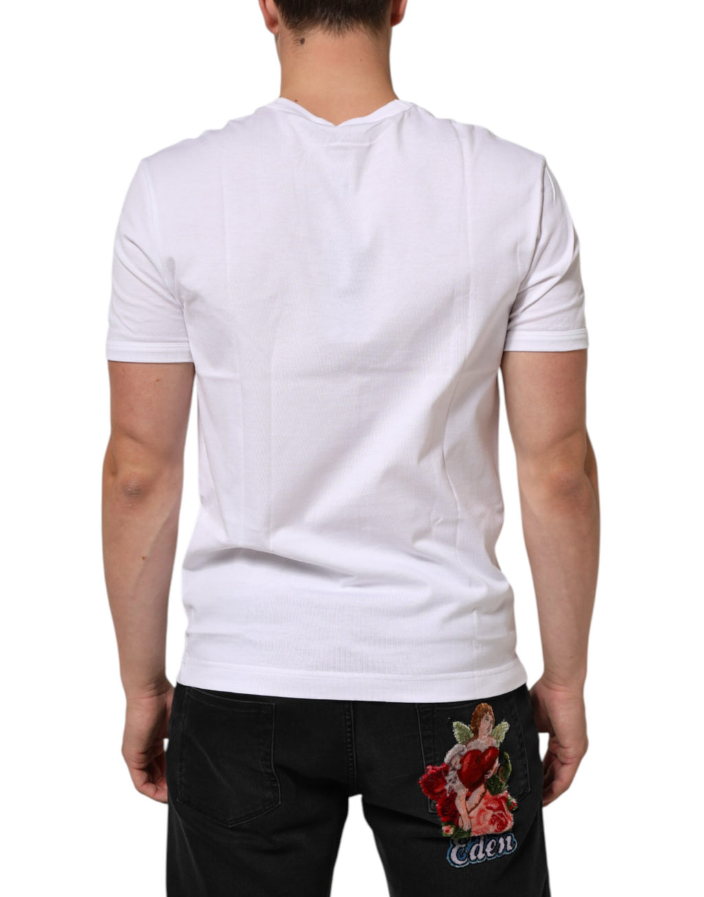 Dolce & Gabbana White Cotton Crew Neck Short Sleeves