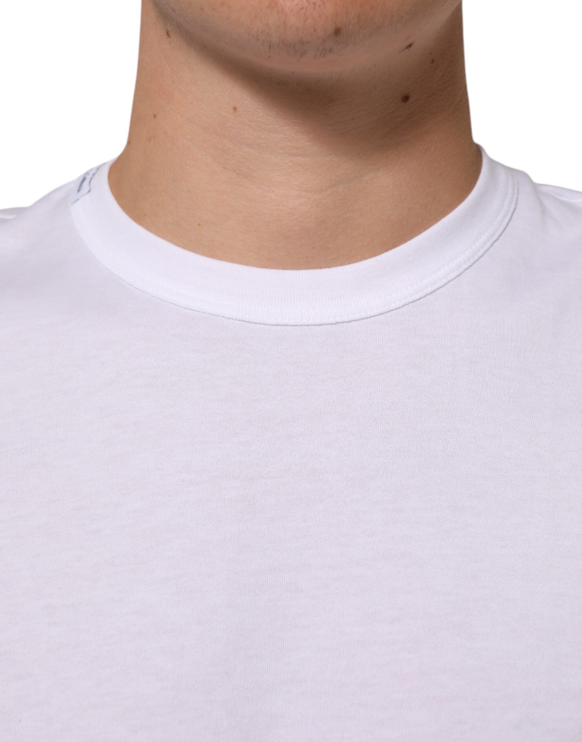 Dolce & Gabbana White Cotton Crew Neck Short Sleeves
