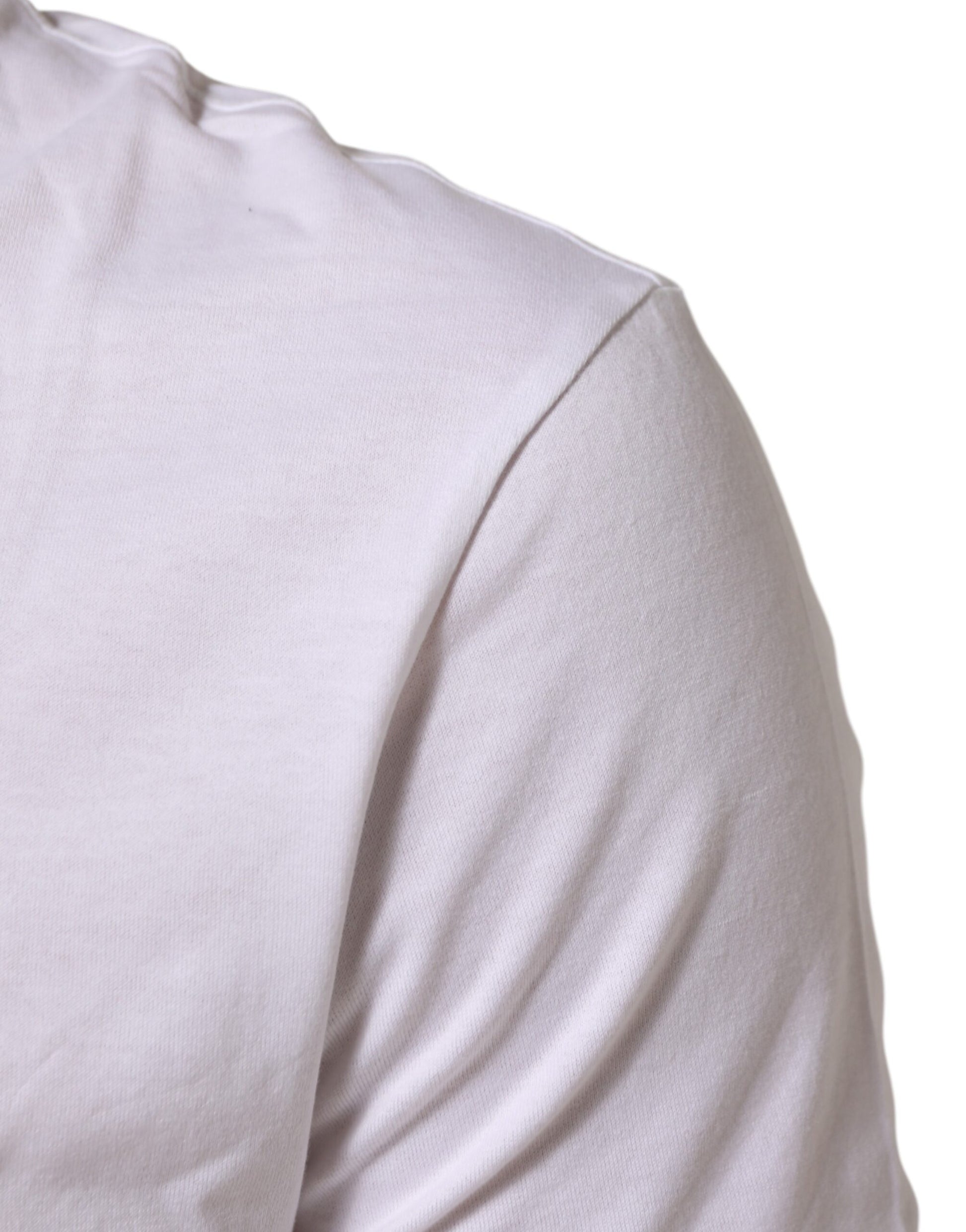Dolce & Gabbana White Cotton Crew Neck Short Sleeves
