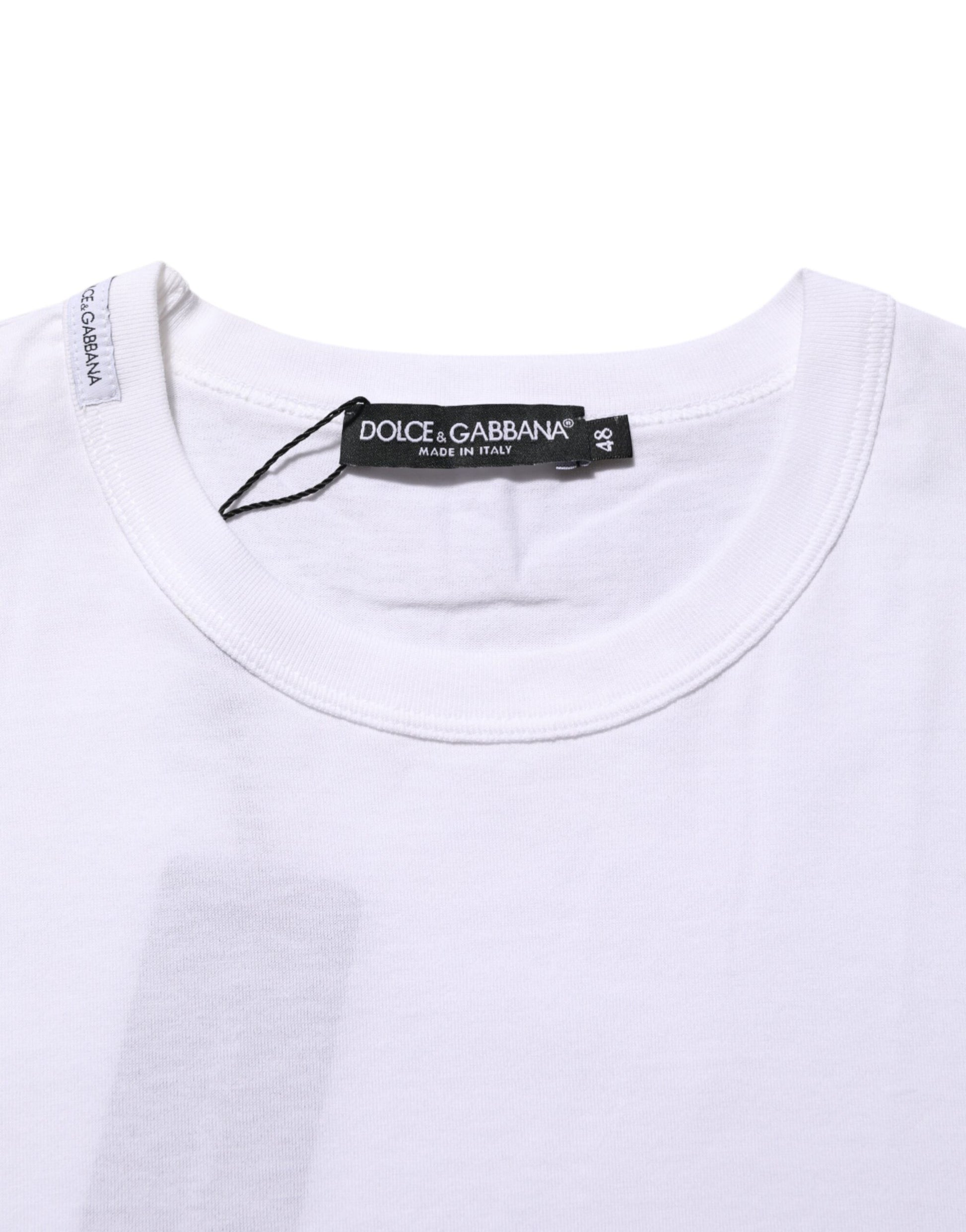 Dolce & Gabbana White Cotton Crew Neck Short Sleeves