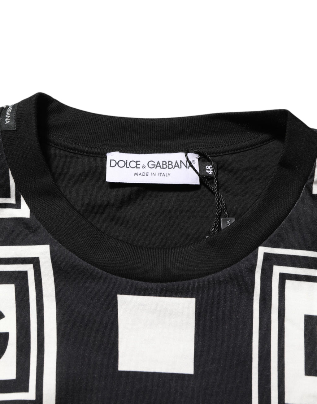 Dolce & Gabbana Black Logo Monogram Cotton Crew Neck T-shirt