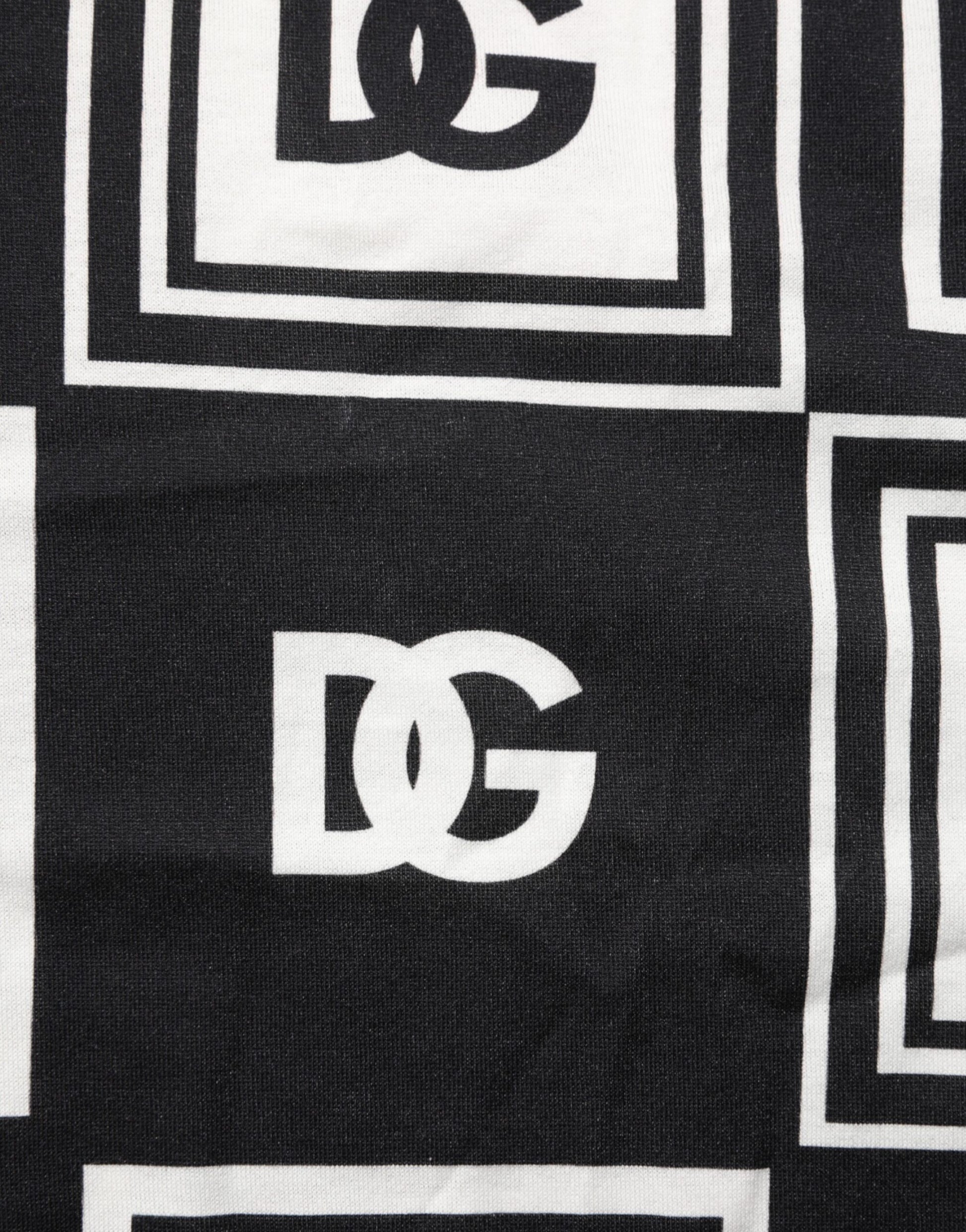Dolce & Gabbana Black Logo Monogram Cotton Crew Neck T-shirt