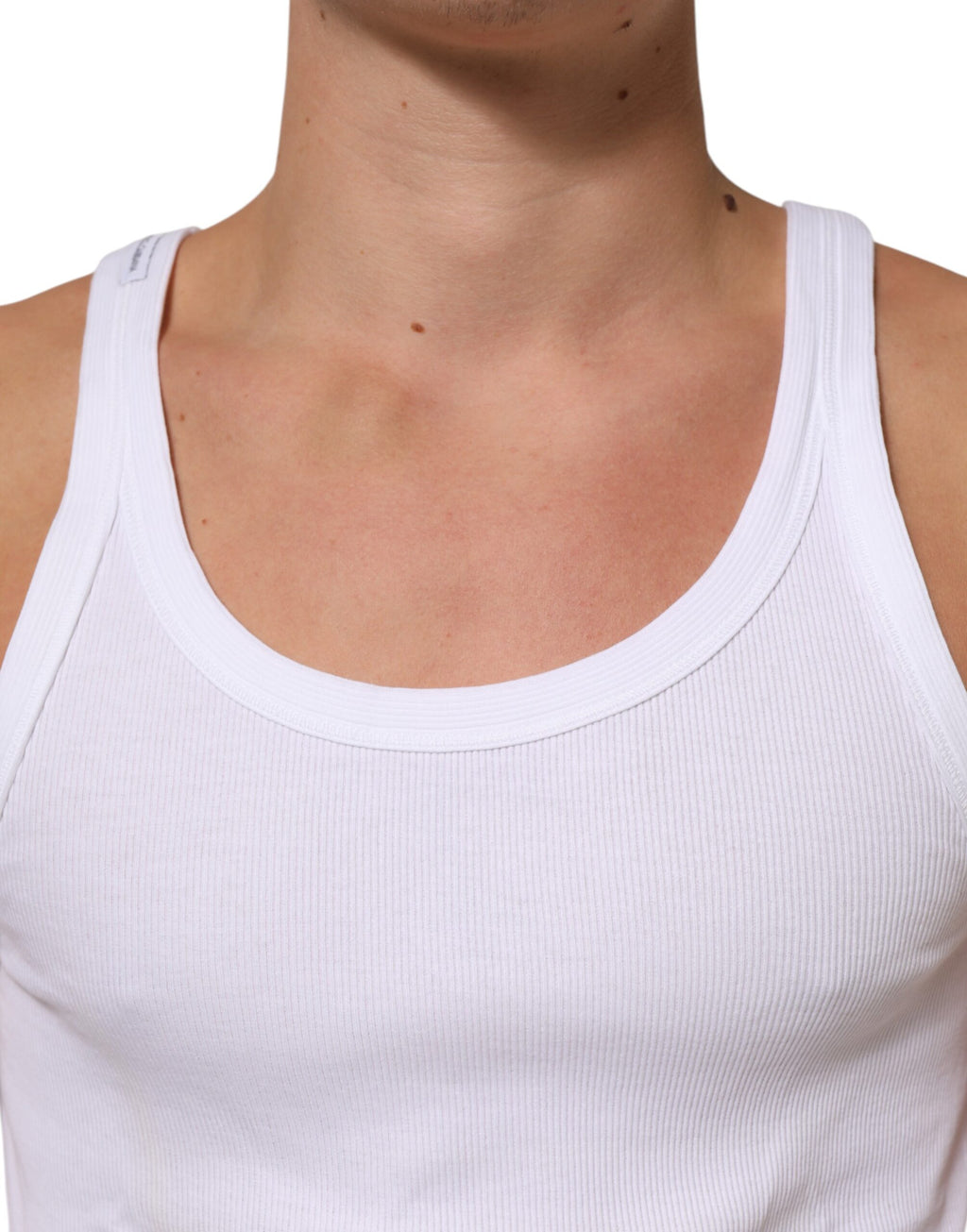 Dolce & Gabbana White Sleeveless Round Neck Tank T-shirt