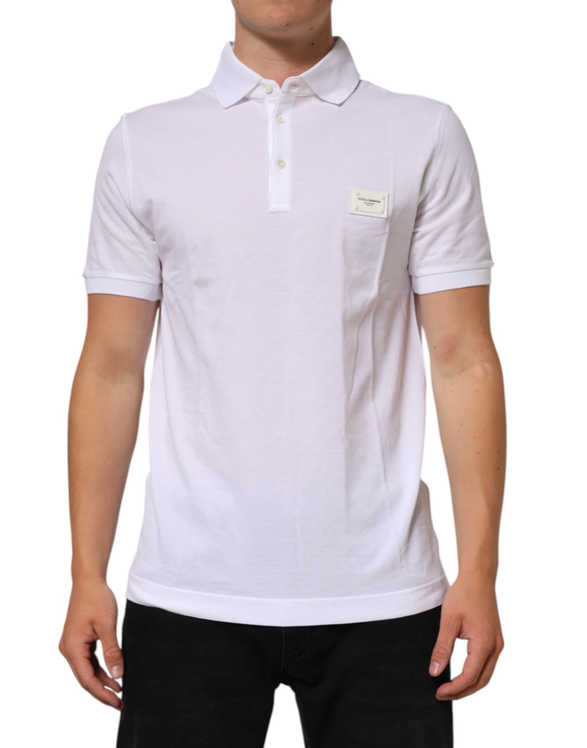 Dolce & Gabbana White Collared Short Sleeves Polo Men T-shirt