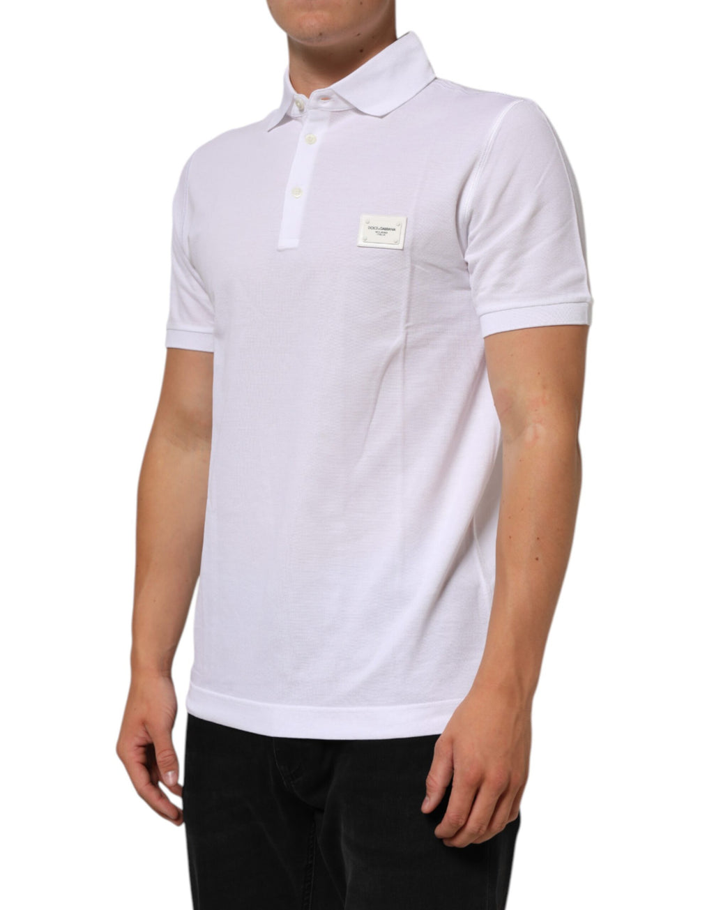 Dolce & Gabbana White Collared Short Sleeves Polo Men T-shirt