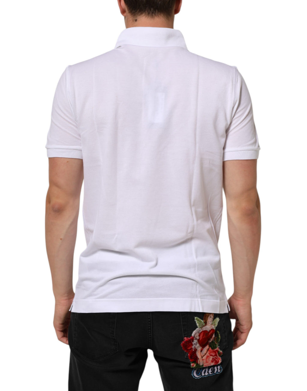 Dolce & Gabbana White Collared Short Sleeves Polo Men T-shirt