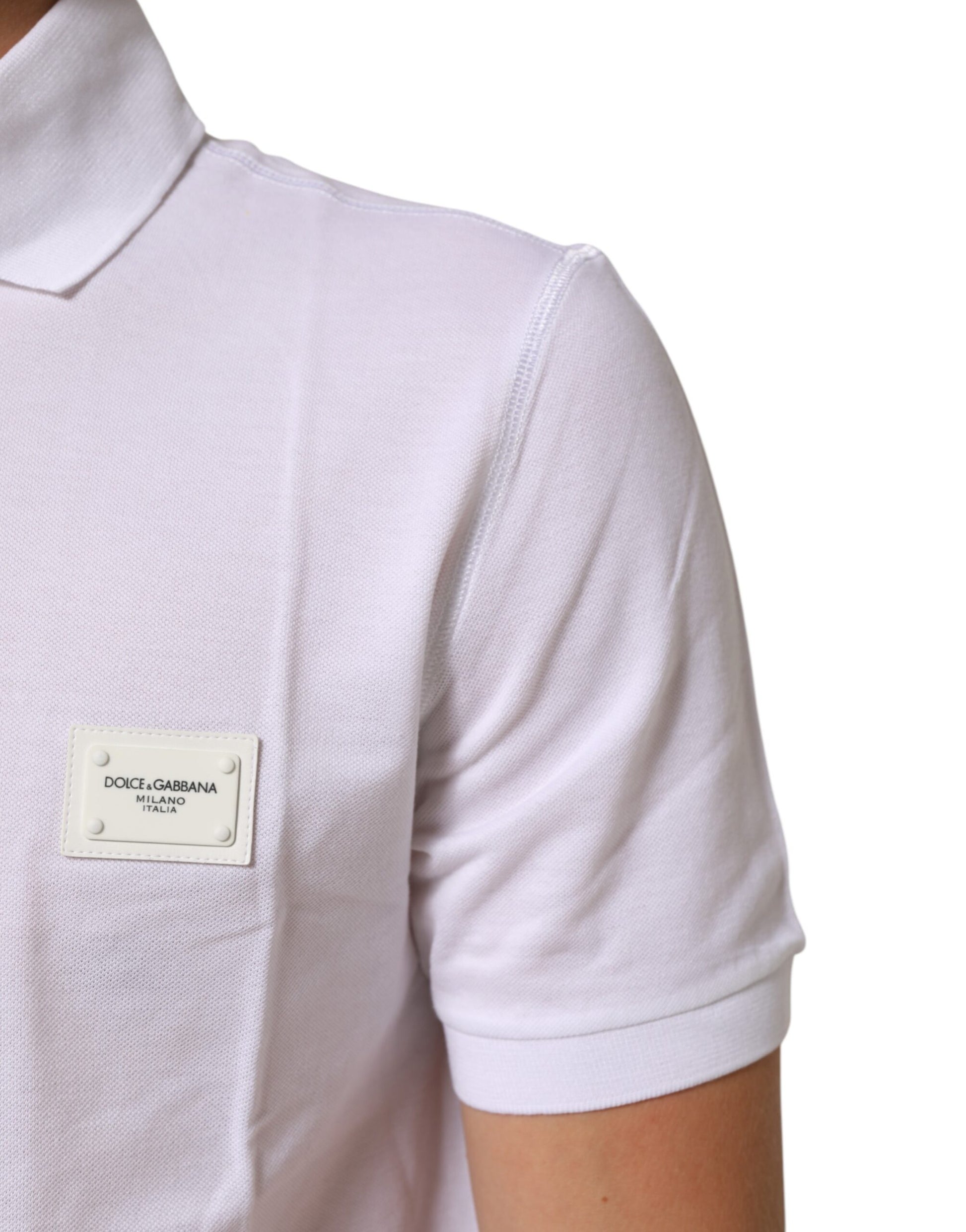 Dolce & Gabbana White Collared Short Sleeves Polo Men T-shirt