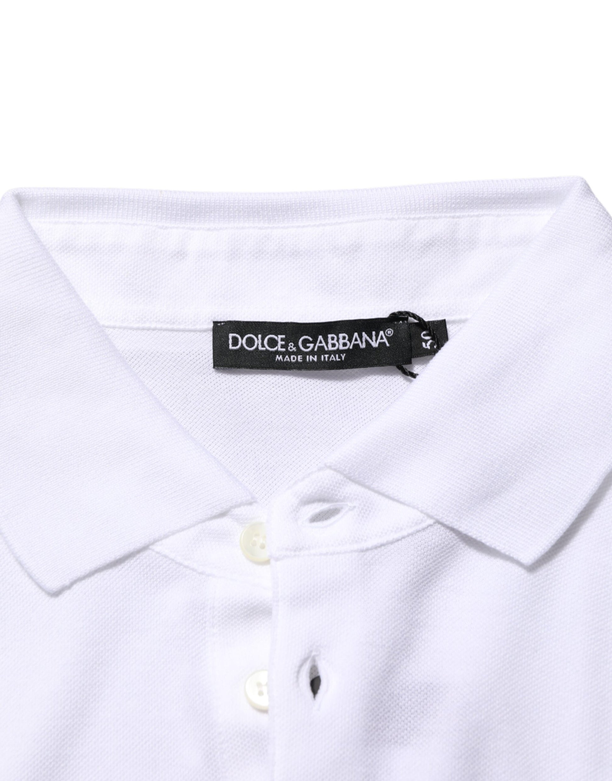 Dolce & Gabbana White Collared Short Sleeves Polo Men T-shirt