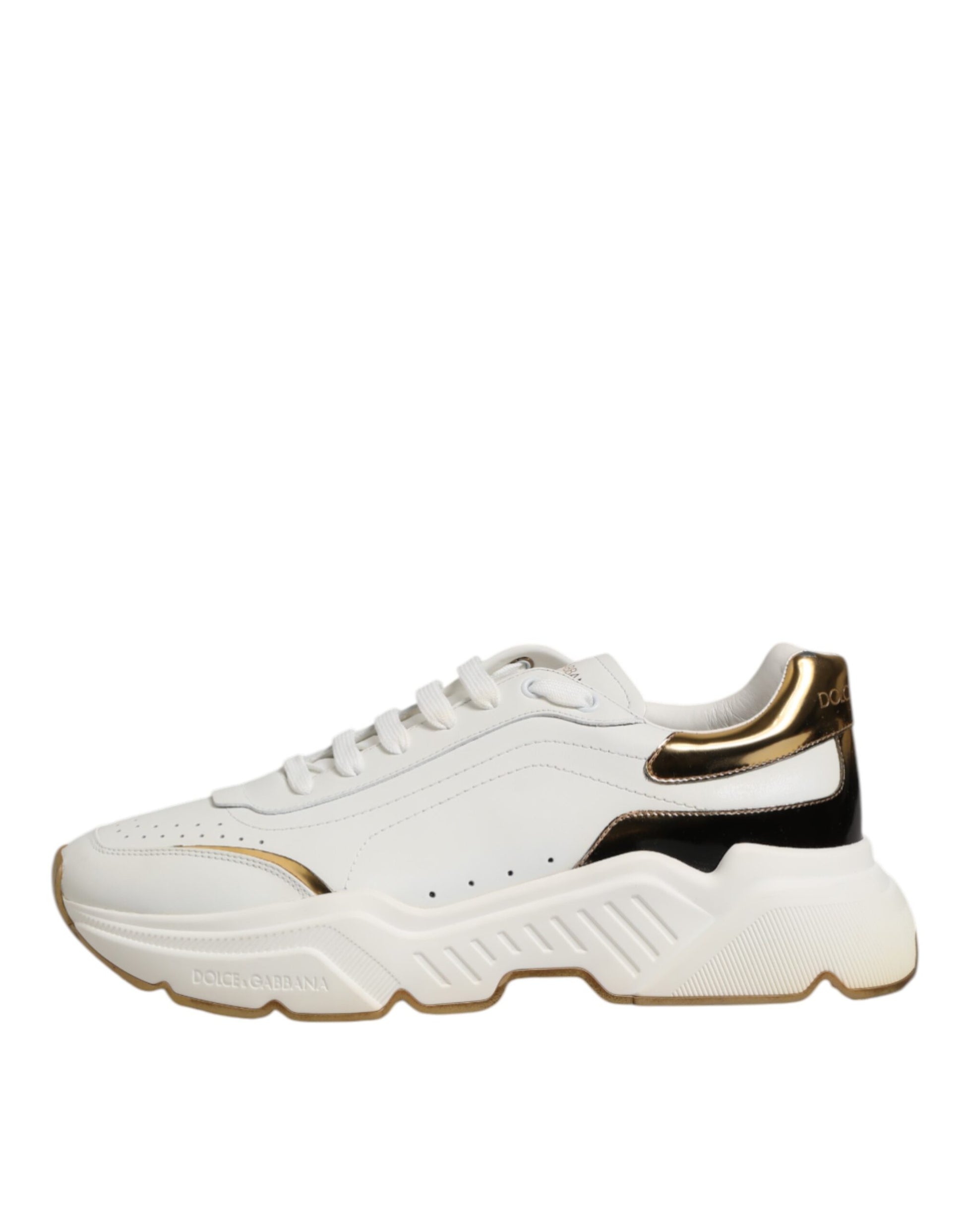 Dolce & Gabbana White Gold Daymaster Low Top Sneakers Shoes