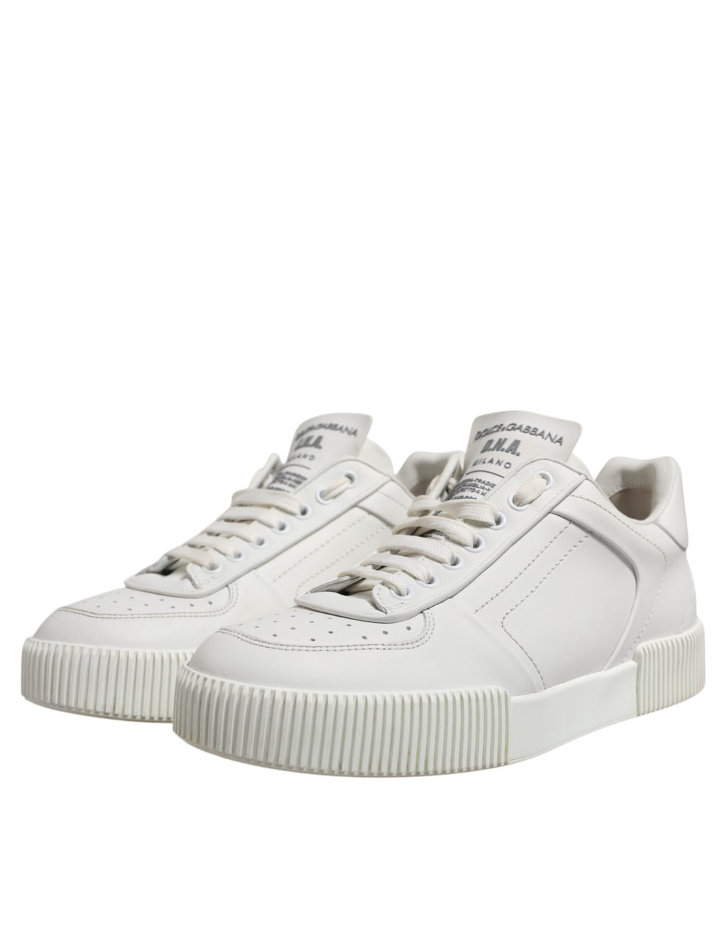 Dolce & Gabbana White Leather MIAMI Low Top Sneakers Shoes