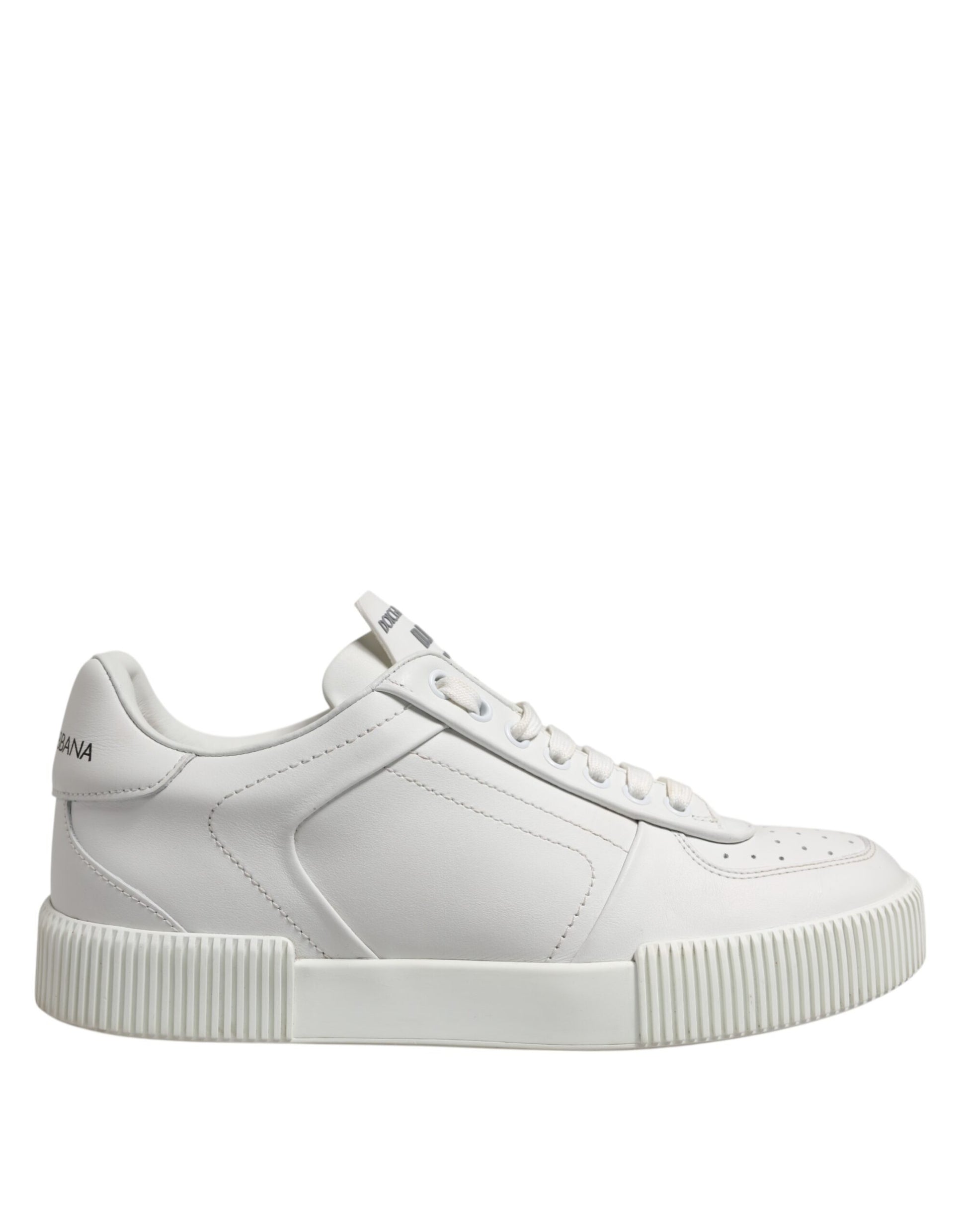 Dolce & Gabbana White Leather MIAMI Low Top Sneakers Shoes