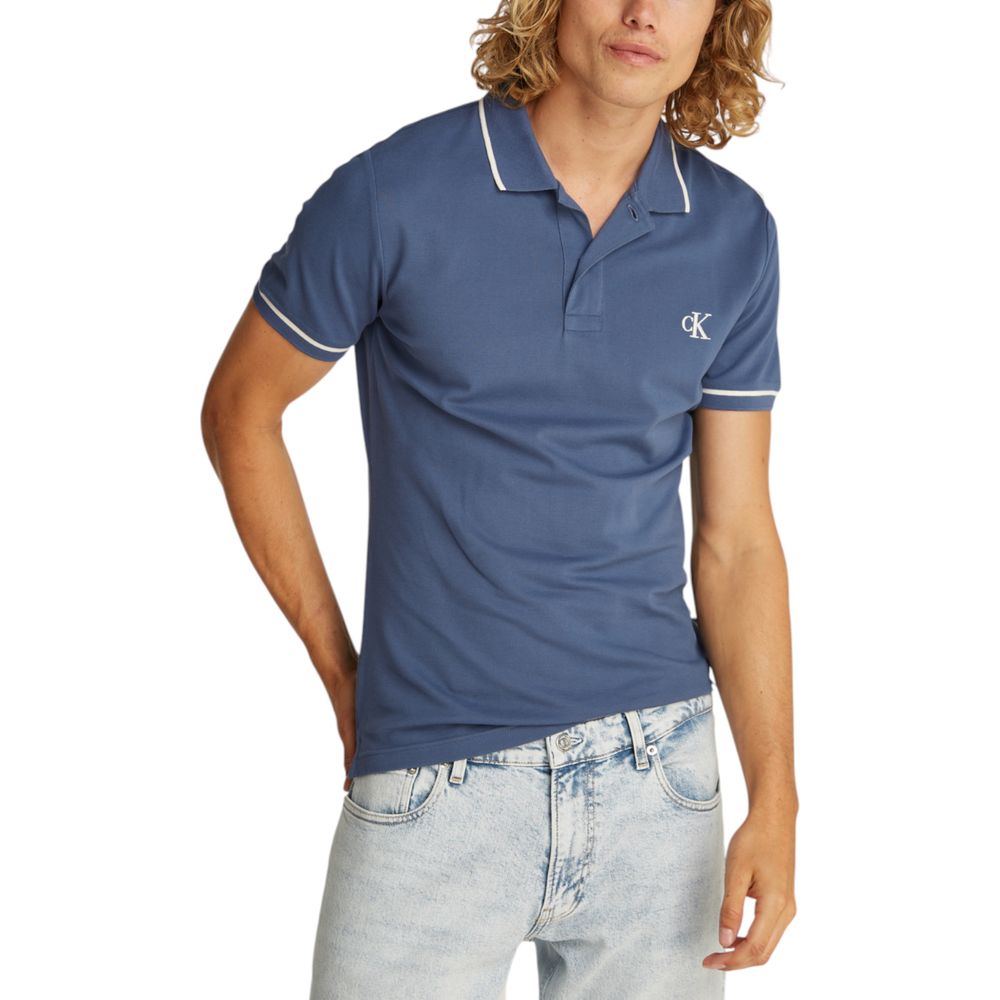 Calvin Klein Jeans Blue Cotton Polo Shirt