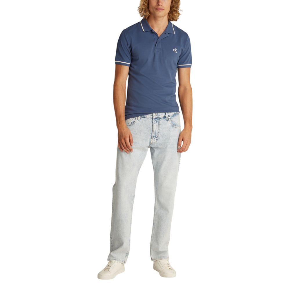 Calvin Klein Jeans Blue Cotton Polo Shirt