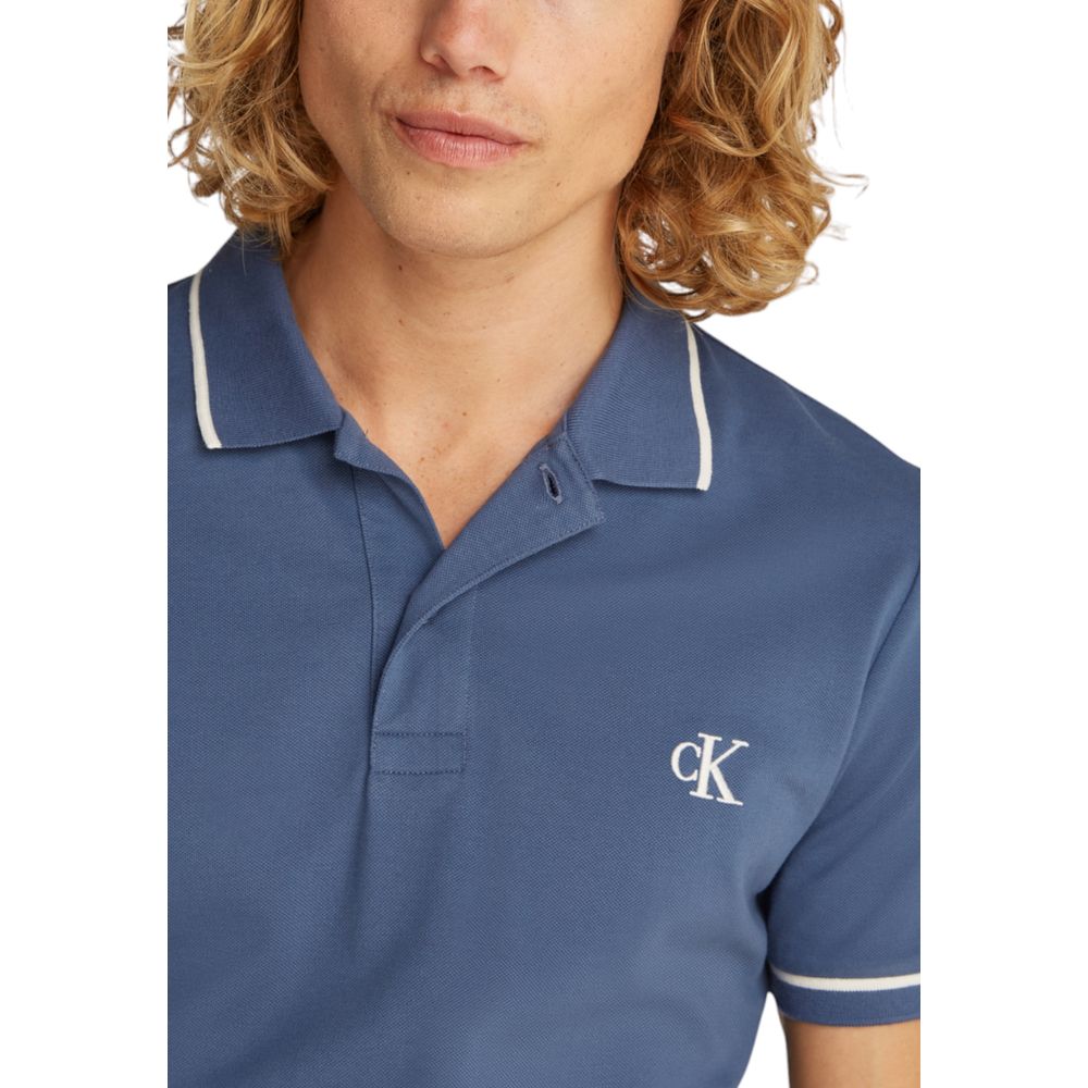 Calvin Klein Jeans Blue Cotton Polo Shirt