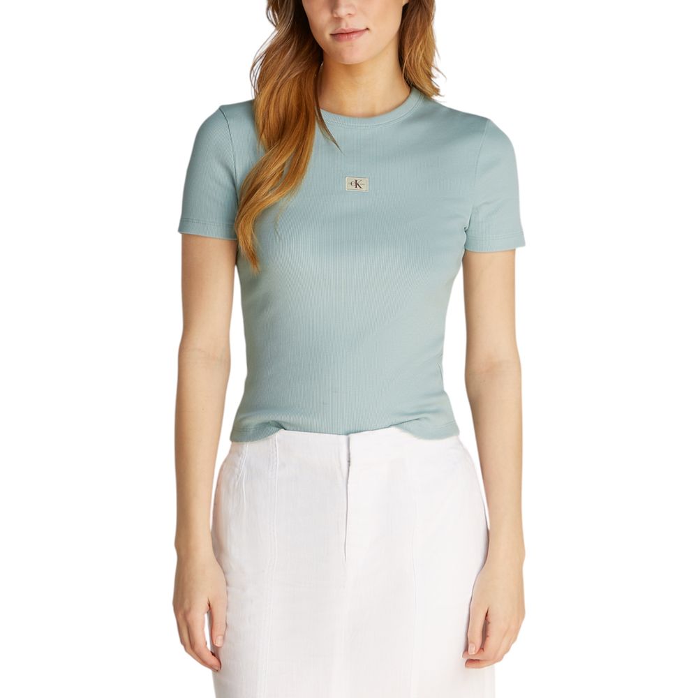 Calvin Klein Jeans Turquoise Recycled Cotton T-Shirt