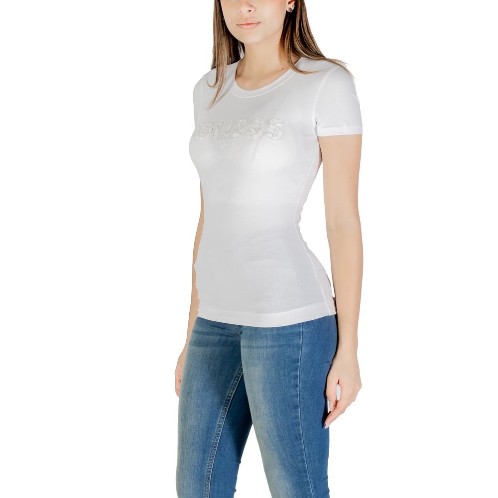 Guess White Cotton T-Shirt