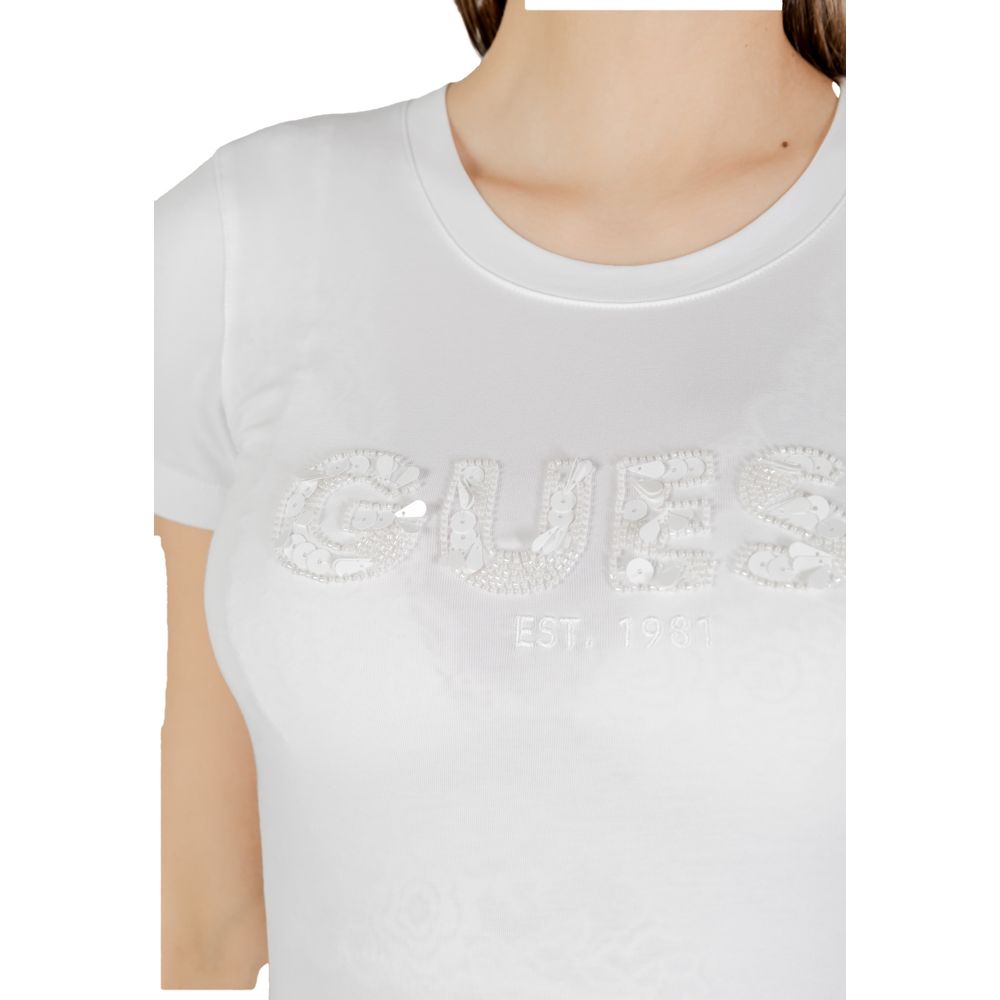 Guess White Cotton T-Shirt