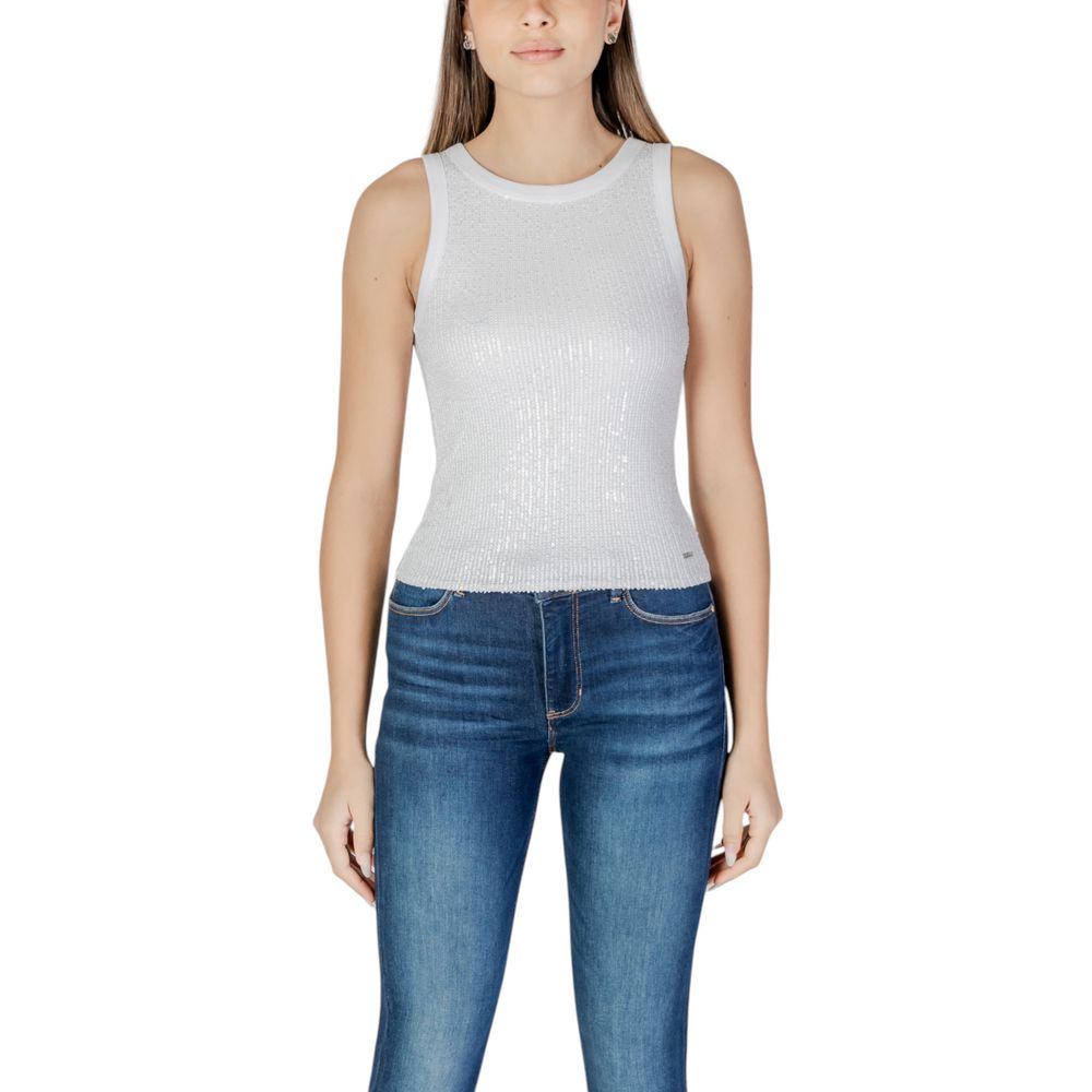 Guess White Cotton Tank Top