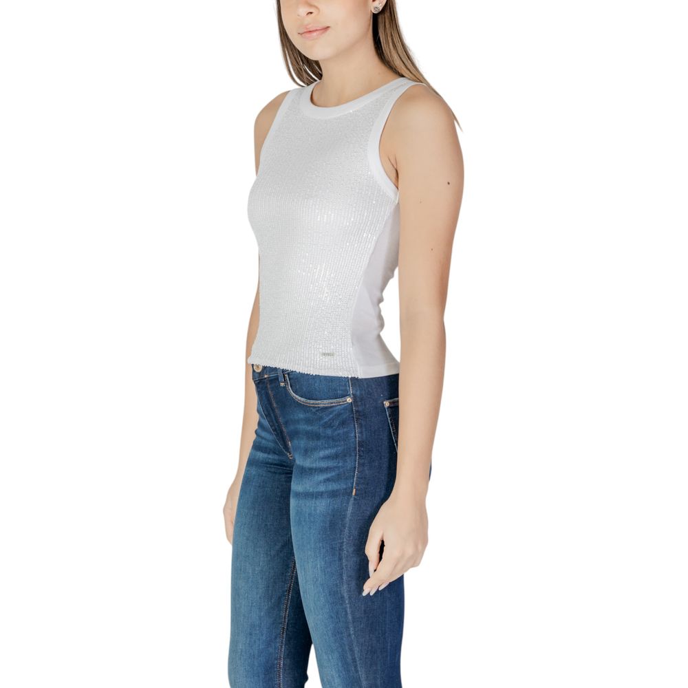 Guess White Cotton Tank Top