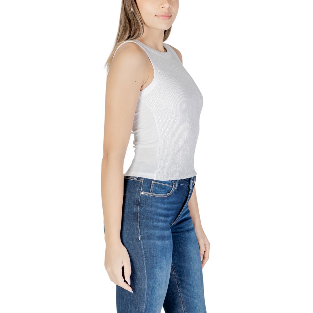 Guess White Cotton Tank Top