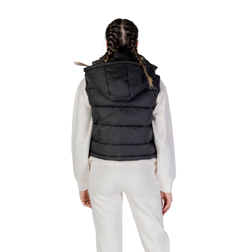 Guess Active Black Polyester Sleveless Jacket