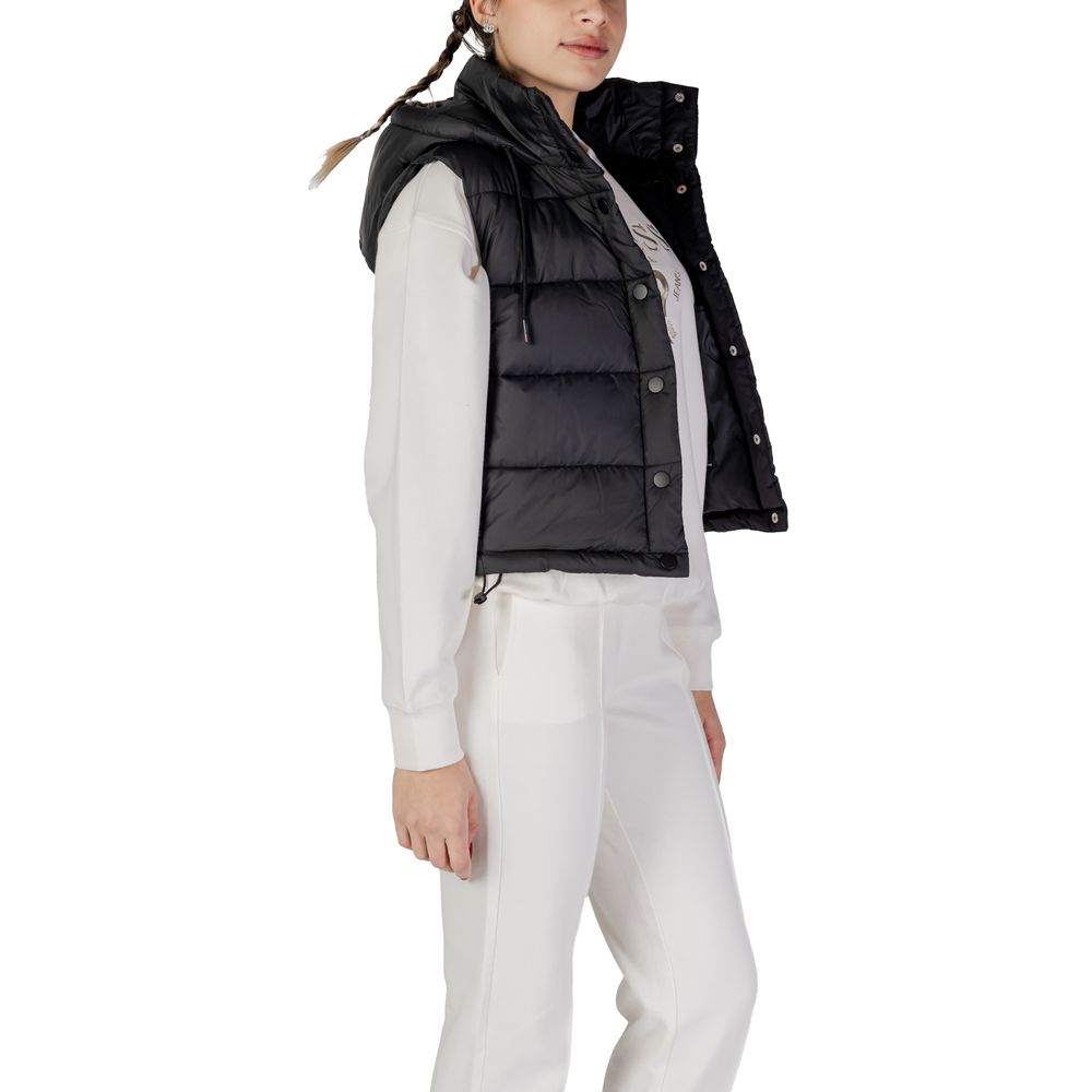 Guess Active Black Polyester Sleveless Jacket