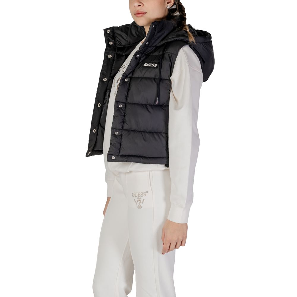 Guess Active Black Polyester Sleveless Jacket