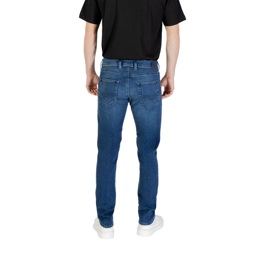 Replay Blue Cotton Relaxed Fit Jean