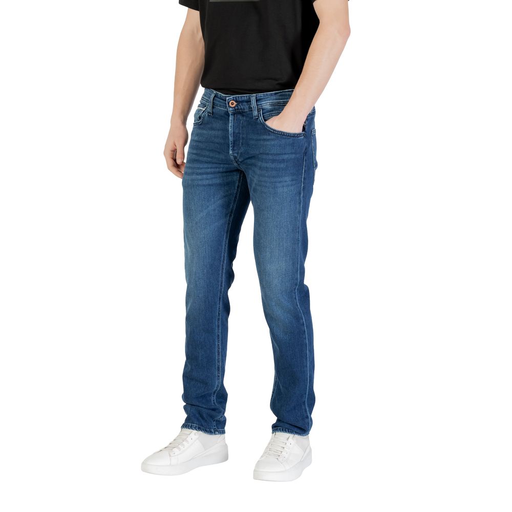 Replay Blue Cotton Relaxed Fit Jean