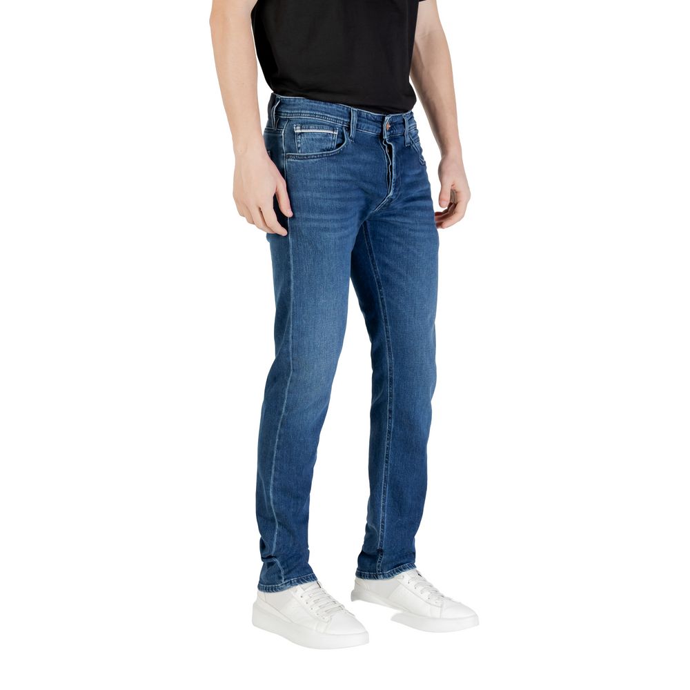Replay Blue Cotton Relaxed Fit Jean