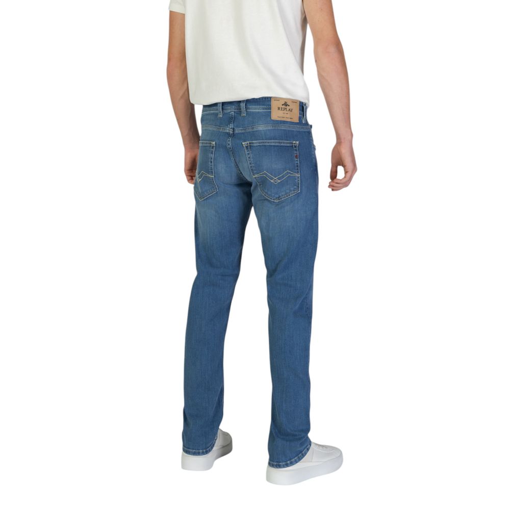 Replay Blue Cotton Relaxed Fit Jean