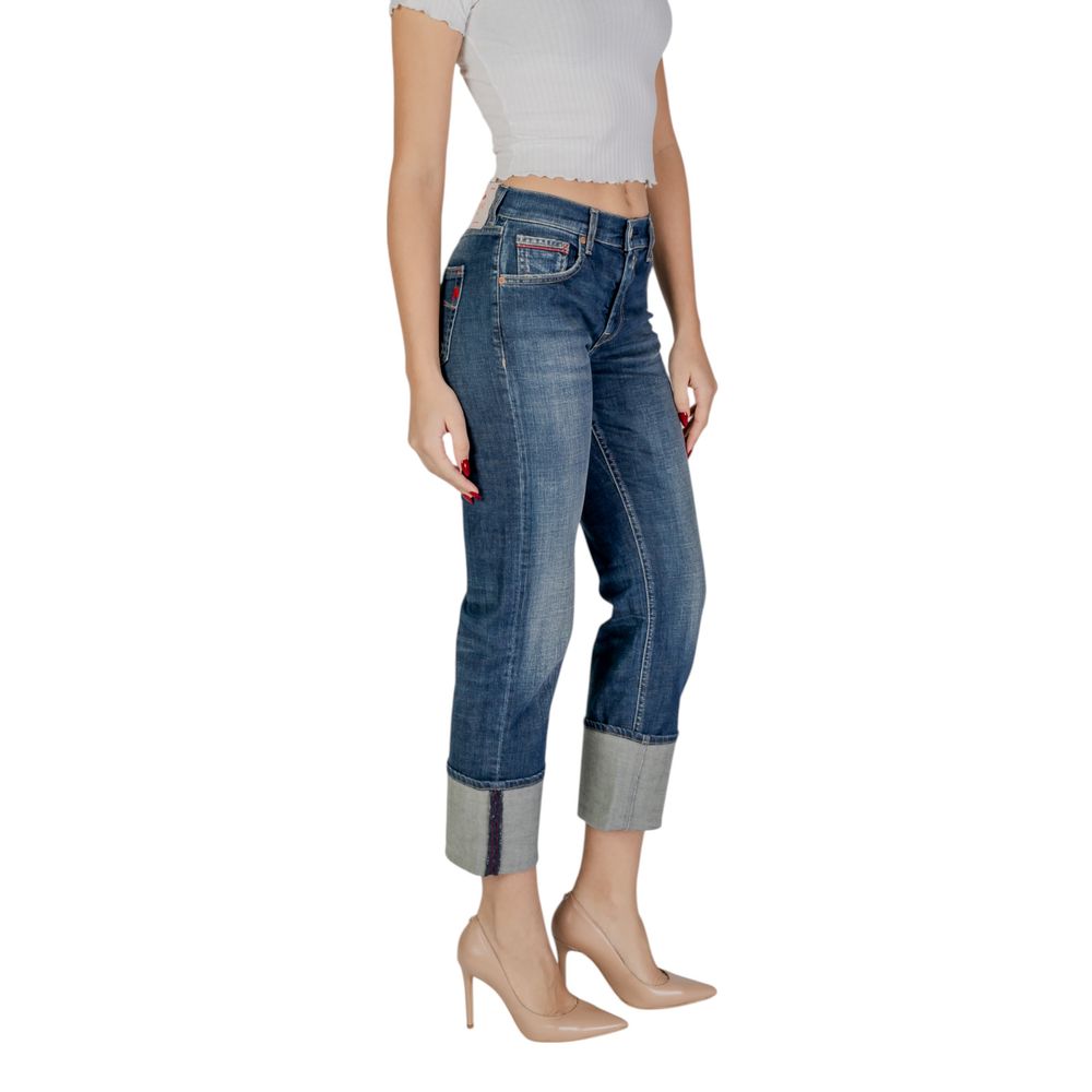 Replay Blue Cotton Bootcut Jean