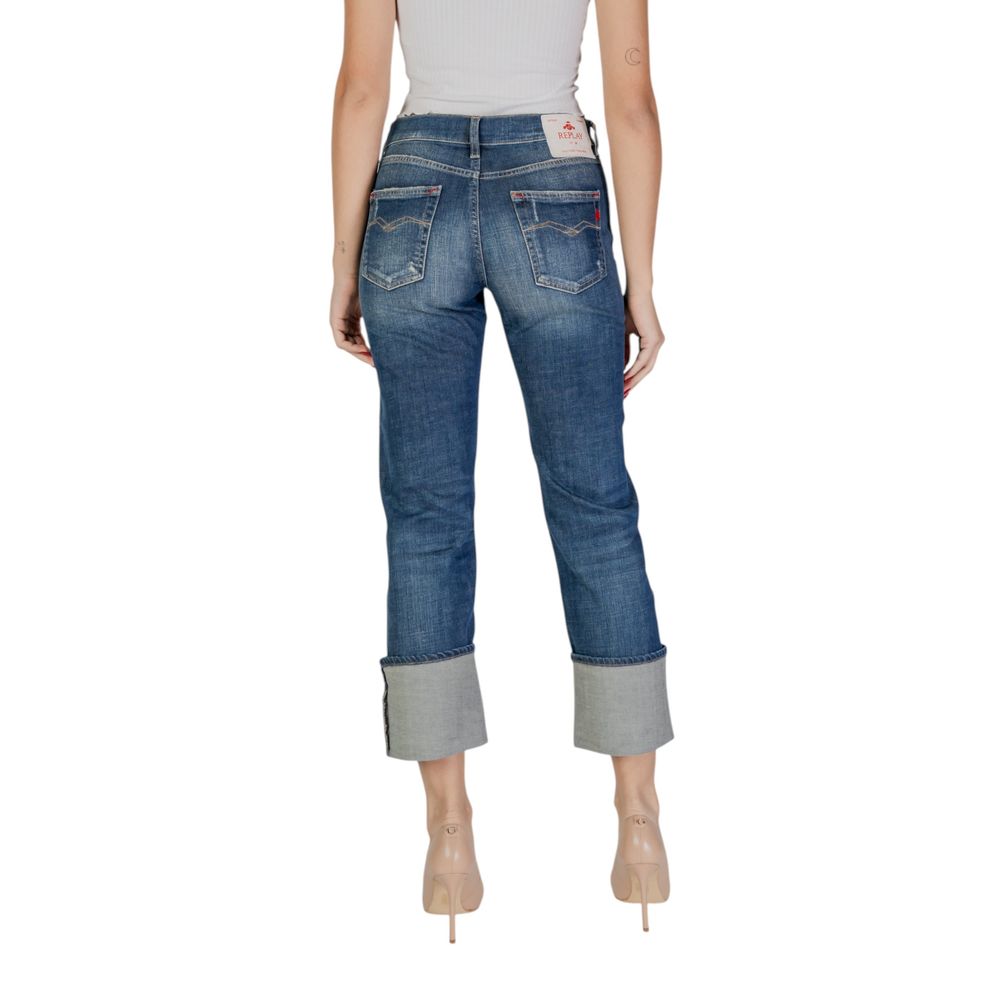 Replay Blue Cotton Bootcut Jean