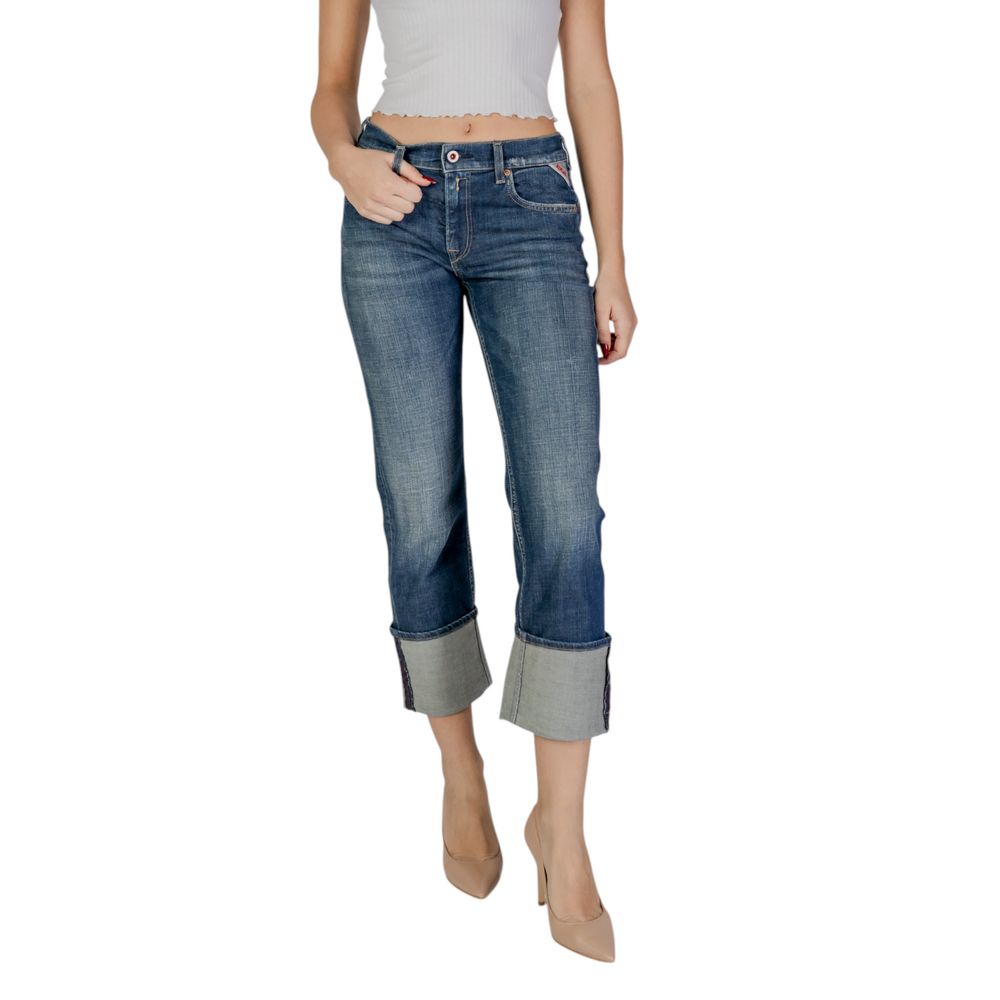 Replay Blue Cotton Bootcut Jean