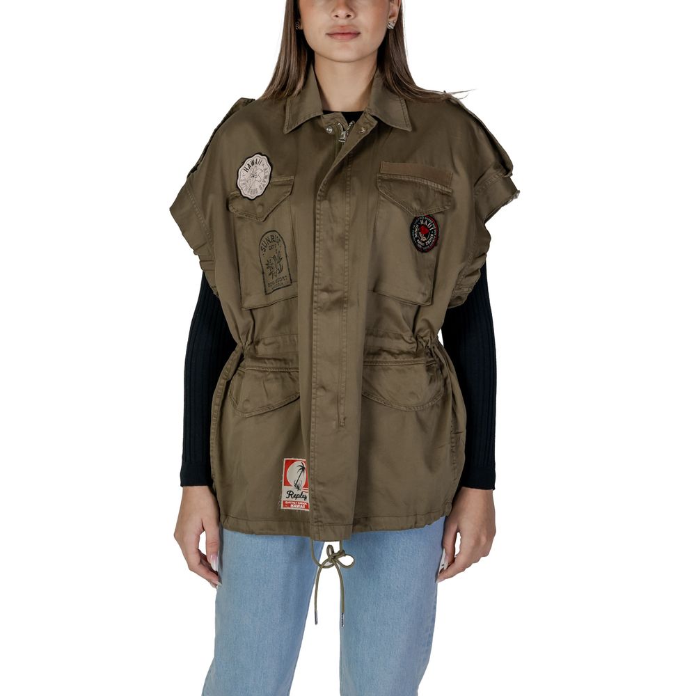 Replay Green Cotton Jackets & Coat